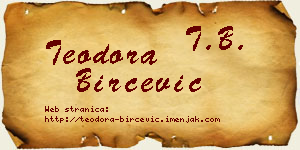 Teodora Birčević vizit kartica